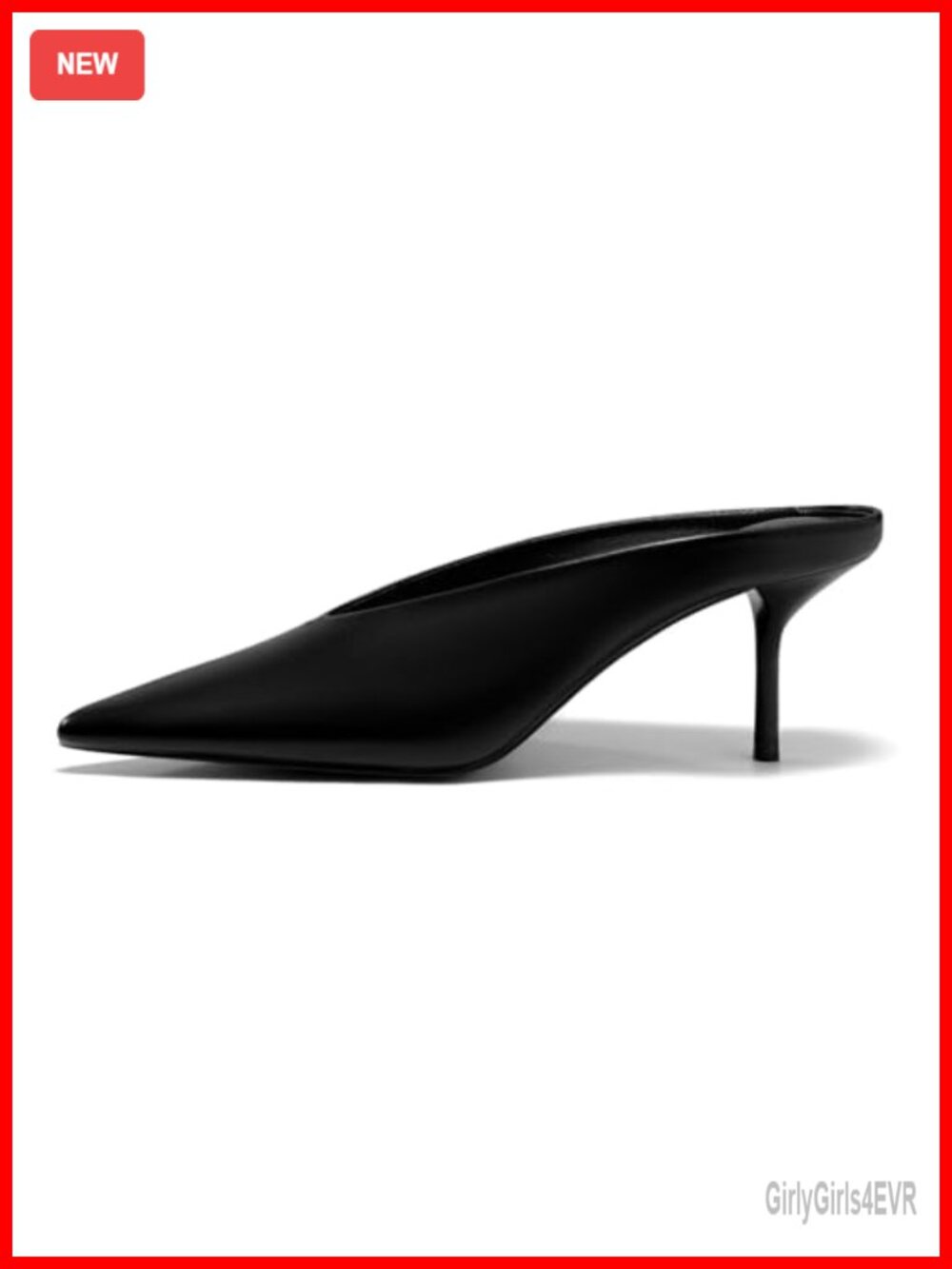 Coutgo Womens High Heels Mules Closed Pointed Toe Slide Sandals Slip On